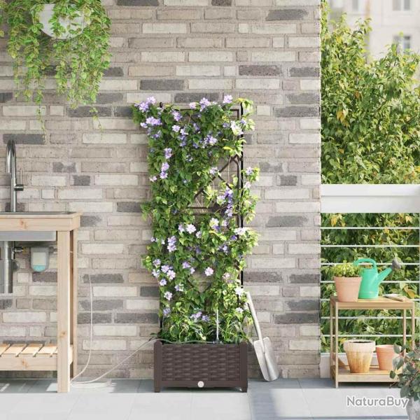 Jardinires de jardin 1 pc Marron 40 x 40 x 126 cm Plastique