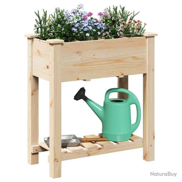Jardinire avec grilles 71x37x76 cm en bois massif de pin