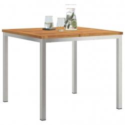 Table à manger d'extérieur 90x90x74,5 cm en bois massif