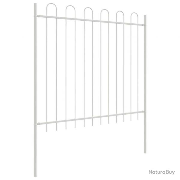 Clture de jardin avec sommets en arche blanche, 6,8x1,5 m en acier