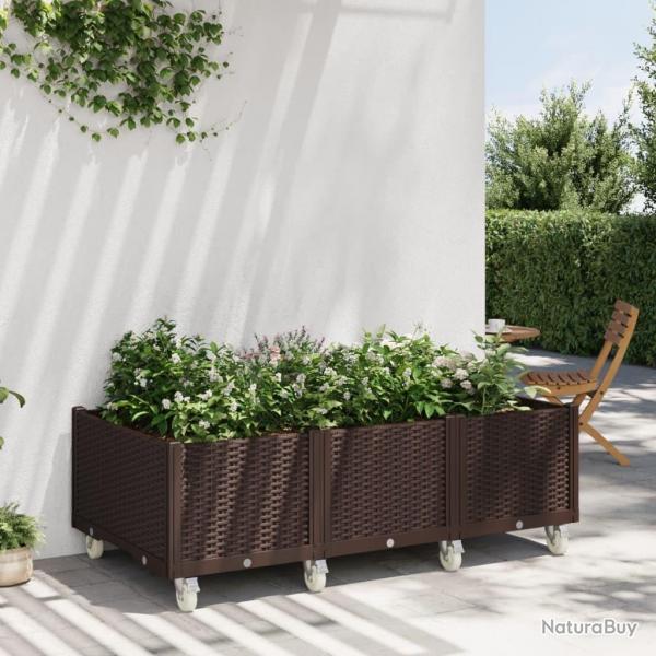 Jardinire  roulettes marron 150x80x54 cm PP