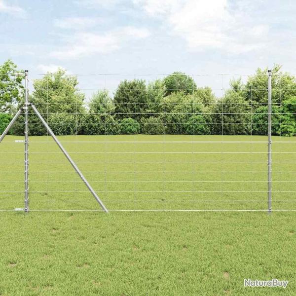 Clture de champ 1,4x25 m en acier galvanis