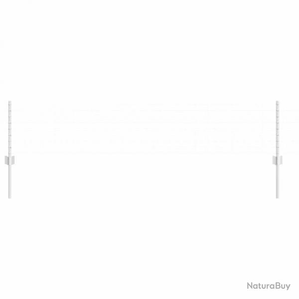 Poteaux de clture 22 pcs Argent 50 x 0.4 m Acier galvanis