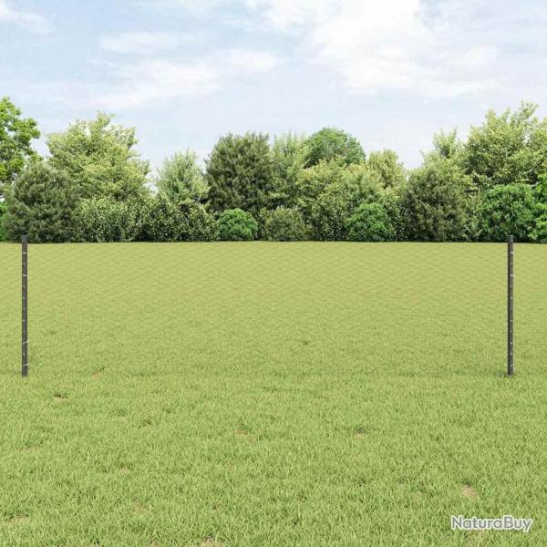 Piliers de clture 5 pcs U-Channel gris 60 cm acier