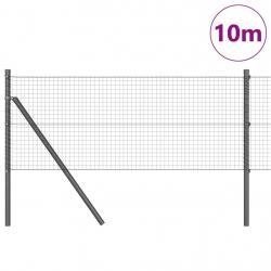 Kit de poteaux de clôture Ensemble de 2 Gris Métal, fil en PVC