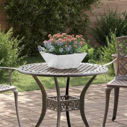 Set de 5 jardinières en bol 35x35x15 cm en acier galvanisé