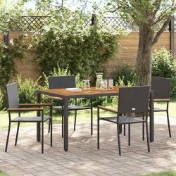 Chaises de Jardin 4 pcs Crème, Marron
