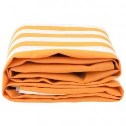 Tissu de remplacement pour auvent jaune et blanc 10x1,6 m