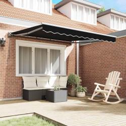 Auvent Rétractable Noir 350x250 cm Polyester