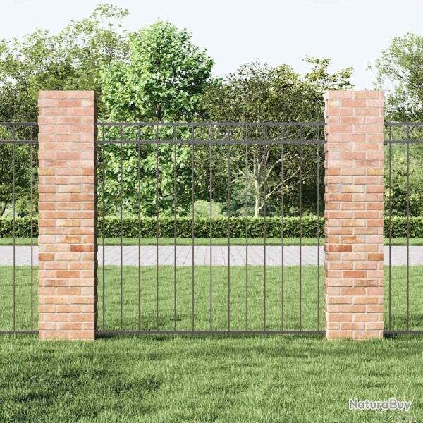 Panneau de clture en acier gris 1,7x1,5 m