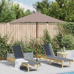 Parasol d'extérieur avec mât en bois 150x200 cm taupe