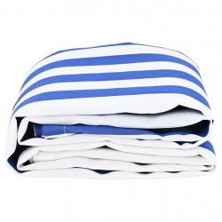 Tissu de remplacement pour l'auvent bleu et blanc, 10x1,6 m
