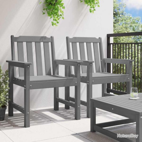 Chaises de salle  manger 2 pcs Gris clair HDPE