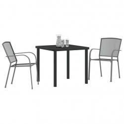 Set de jardin 3 pièces en acier anthracite