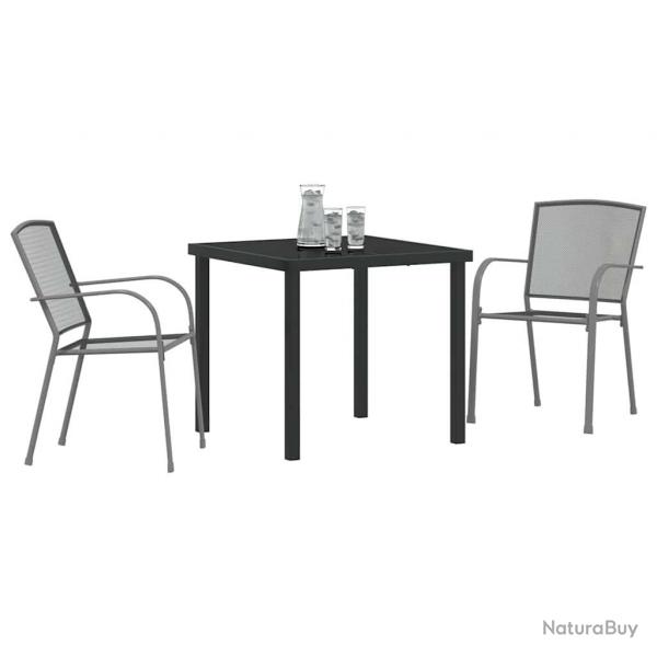 Set de jardin 3 pices en acier anthracite