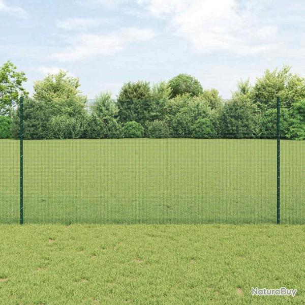 Clture en fil soud avec 22 poteaux U verte 1,2x50 m en acier