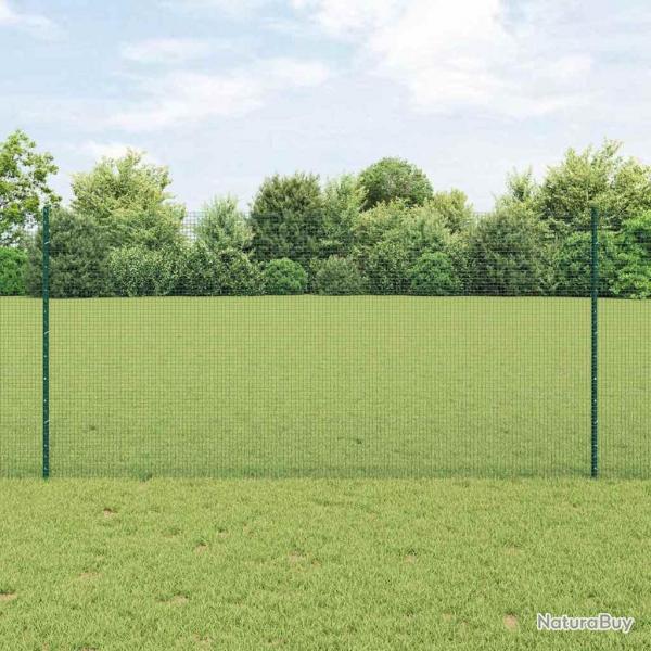 Clture en Fil Soud avec 22 Piquets U Verte 1,2x50 m Acier