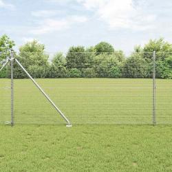 Ensemble de poteaux de clôture Pack de 2 Acier galvanisé 25 x 1 m