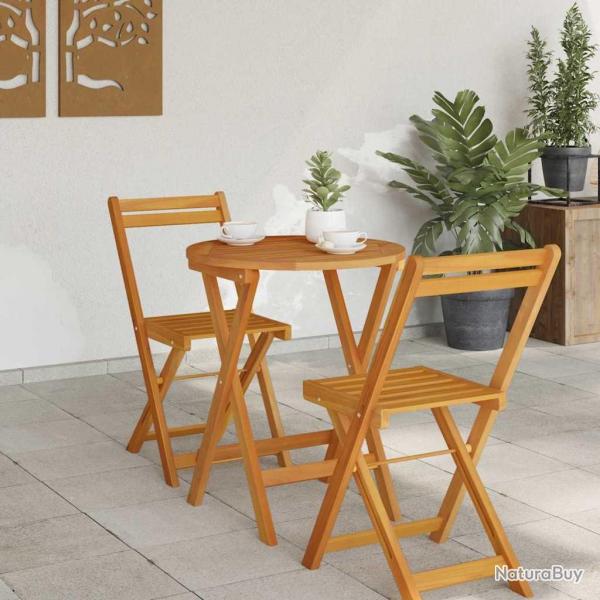 Table de jardin pliante ronde 60 x 72 cm en acacia