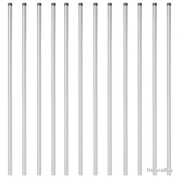 Poteaux de clture 12 pcs Argent 140 cm Acier galvanis