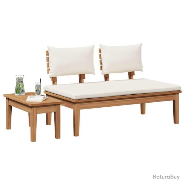 Ensemble de bancs de jardin en bois massif - 2 pices
