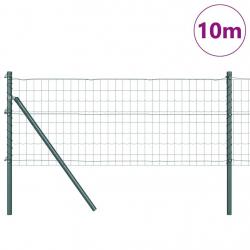 Clôture Euro avec 7 poteaux de 0,4 x 10 m en acier galvanisé vert