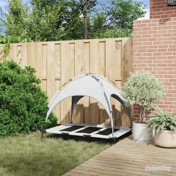 Lit pour chien surlev avec toit amovible gris argent XL acier