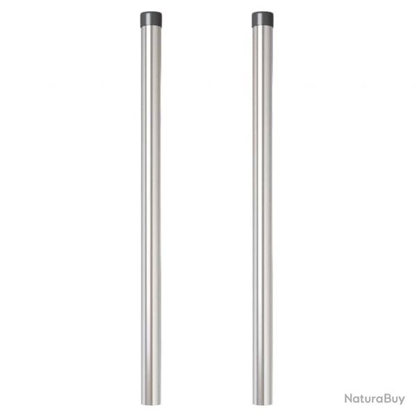 Poteaux de clture 2 pcs Argent 80 cm Acier galvanis