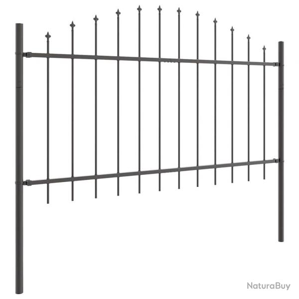 Clture de jardin avec un arc gris, 1,7 x 1 m, en acier.