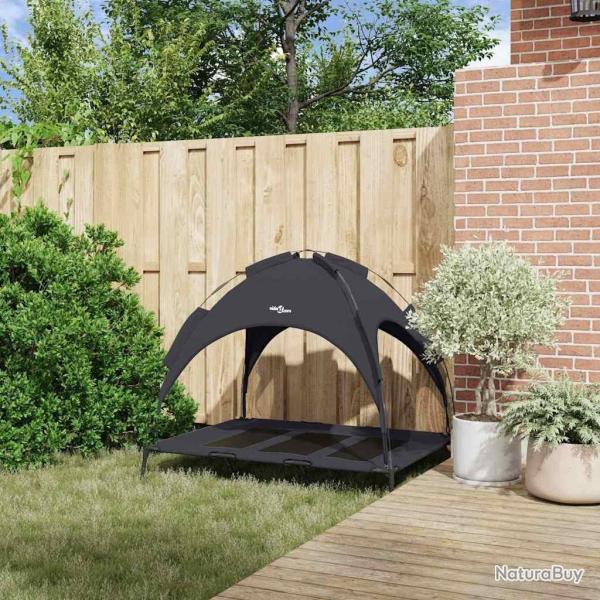 Lit pour Chien Surlev avec Toit Amovible Noir XL Acier