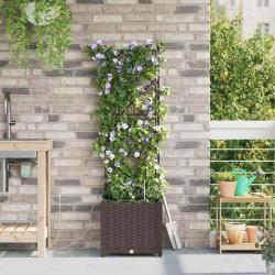 Jardinières de jardin 1 pc Marron 40 x 40 x 142 cm Plastique