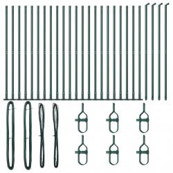 Pots de clôture avec bases - 26 pcs Ø32mm de 88,5cm en acier galvanisé