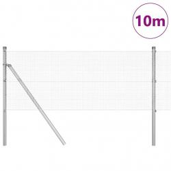 Set de poteaux de clôture Set de 2 Acier galvanisé 10 x 0.5 m
