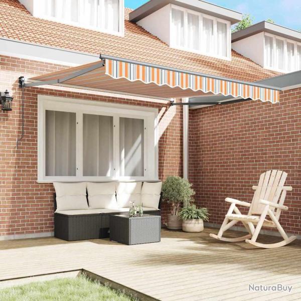 Store manuel rtractable  rayures multicolores 350x250 cm