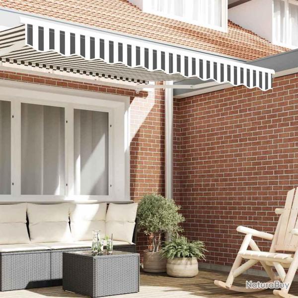 Tenture de store pour cadre de 2,5 m en anthracite et blanc 2,3x0,2 m