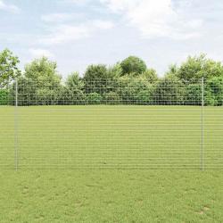 Poteaux de clôture argentés 44 pcs Argent 100 cm x 1.5 m.