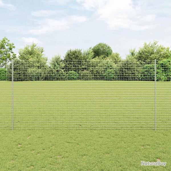 Poteaux de clture argents 44 pcs Argent 100 cm x 1.5 m.