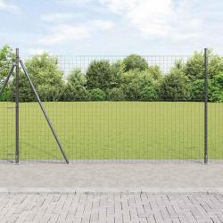 Poteaux de clôture avec plaques de base, 26 pièces, Ø32mm, 83,5cm, en acier galvanisé