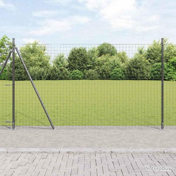 Poteaux de clture avec plaques de base, 26 pices, 32mm, 83,5cm, en acier galvanis