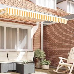 Têtière de store pour cadre de 2,5 m, jaune et blanc, 2,3x0,2 m