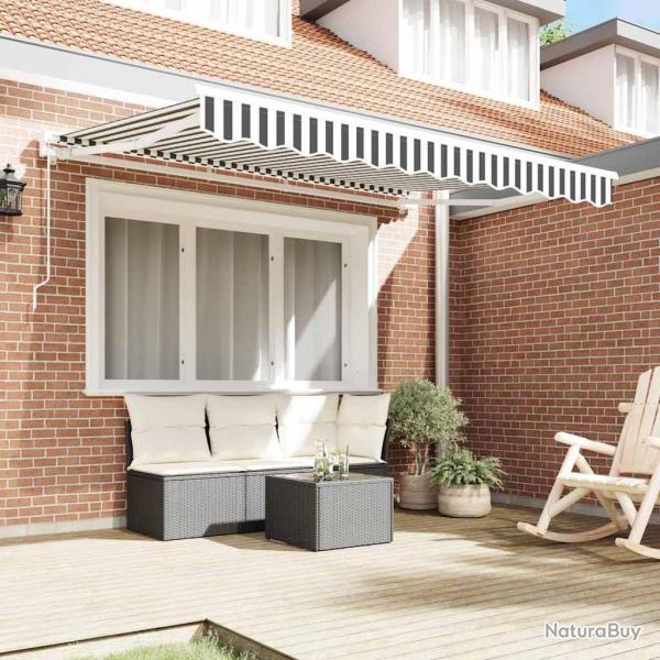Auvent Rtractable Anthracite et blanc 350x200 cm