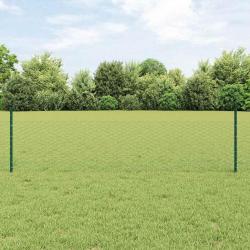 Poteaux de clôture 5 pcs U-Channel vert 80 cm acier