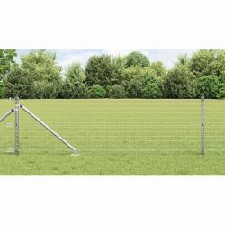 Ensemble de poteaux de clôture 7 pcs Argent Ø32mm 60 cm