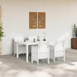 Ensemble de Salle à Manger Jardin 5 pcs Blanc 150 x 100 x 73 cm