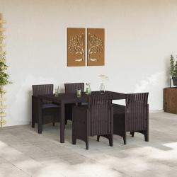 Ensemble de Repas de Jardin 5 pcs Marron 150 x 100 x 73 cm
