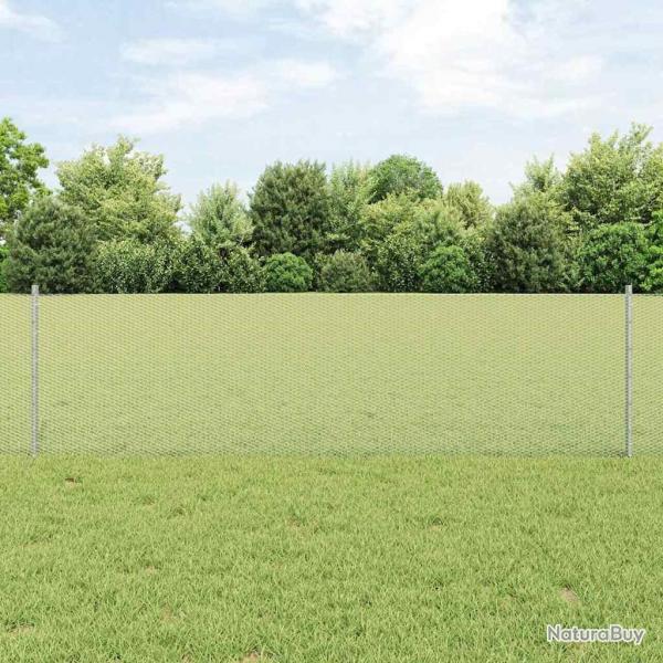 Pieux de clture 11 pcs U-Channel 60 cm en acier galvanis