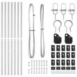 Set de poteaux de clôture 7 pcs Argent Ø32mm 190 cm