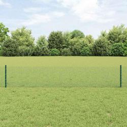 Clôture en fil soudé avec 44 poteaux U verts 0,4x100 m en acier