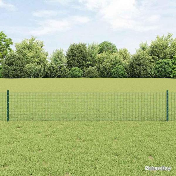Clture en fil soud avec 44 poteaux U verts 0,4x100 m en acier