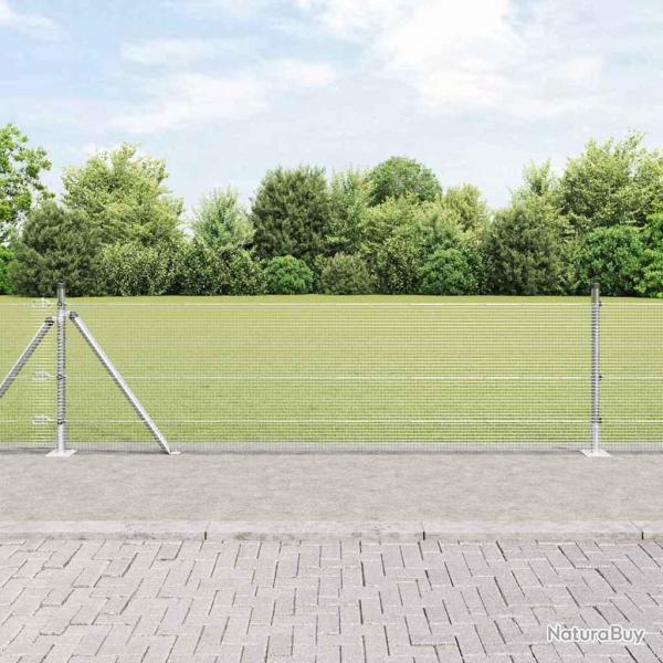 Clture en fil soud avec 13 poteaux de 0.6x50 m en acier galvanis